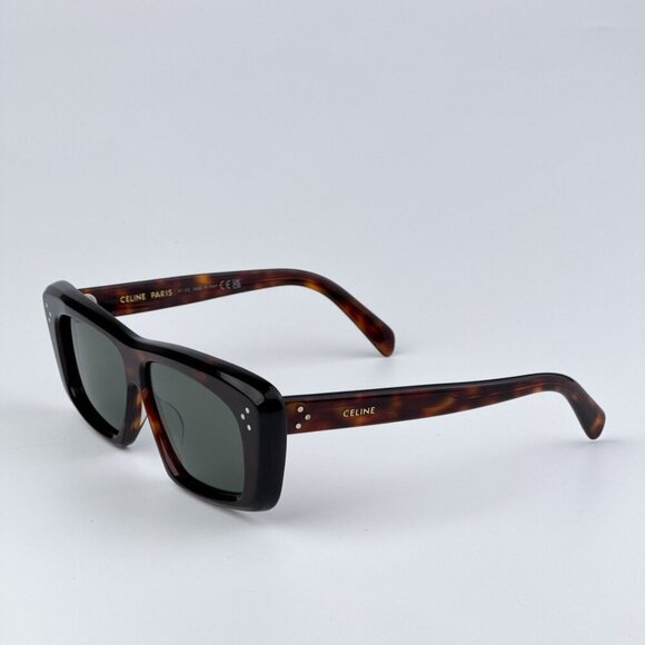 Celine CL40259I 52N BRAND NEW Sunglasses Havana Green Rectangle Unisex - Picture 8 of 11